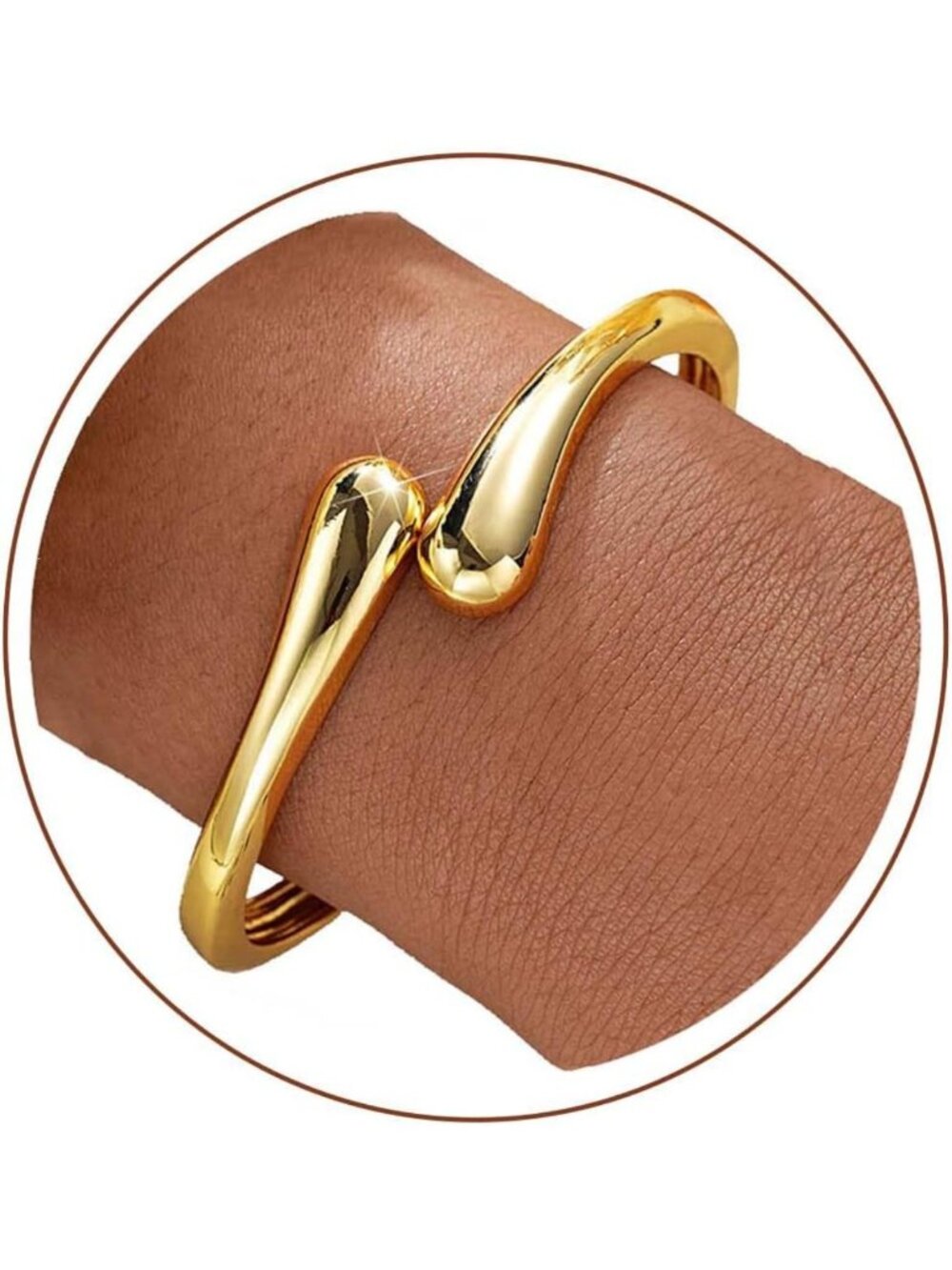 Trendy Gold Bangle Cuff Bracelet for Women - Non-Tarnish Fashion Jewelry
